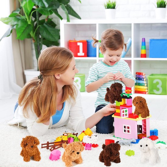 Set van 12 Mini Pluchen Hondjes met Sleutelhanger, Knuffel Puppy voor Kinderen en Feestjes — afbeelding 3