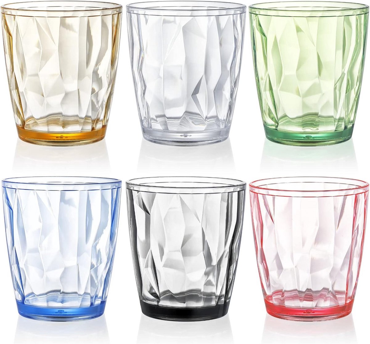 Set van 6 Onbreekbare Tritan Drinkglazen - Stapelbaar en Kleurrijk
