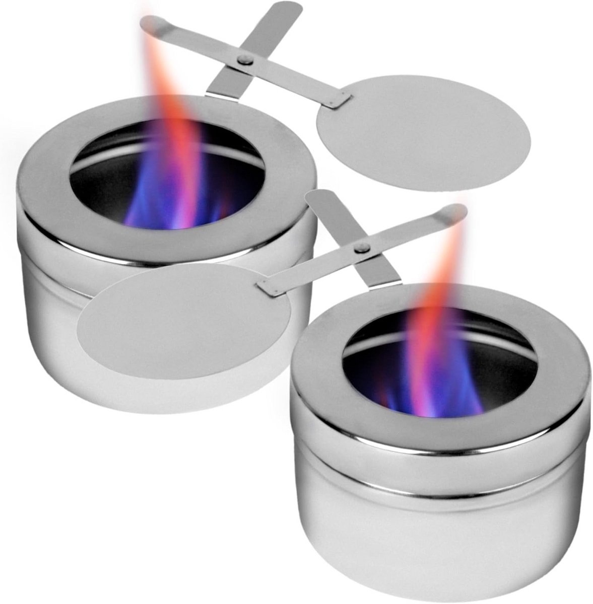 2-Pack Roestvrijstalen Warmtehouders met Veiligheidsafdekking voor Buffet & Catering
