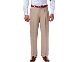 Klassieke Heren Pantalon met Plooien en Verborgen Elastische Tailleband