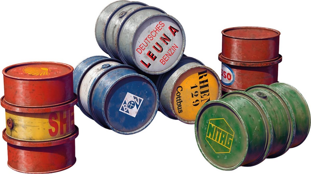 Schaalmodel Benzine- en Olievaten (1:24) Modelbouwset Duits 1930-1950