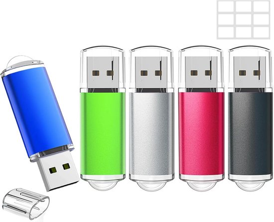 Set van 5 USB Sticks 32GB USB 2.0 Metalen Pen Drives voor PC, Laptop en ...