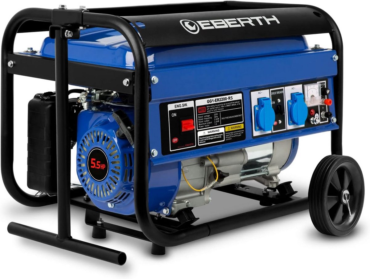 Benzine Aggregaat 2200 Watt – Met Chassis, 4-Takt Motor en AVR Spanningsregeling