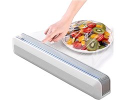 KZQ Magnetische foliedispenser met schuifsnijder, verstelbare wandhouder met sterke zuignap, grijs-wit.