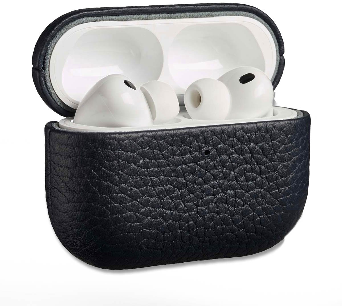 Accezz Echt Leren Case - Hoesje geschikt voor AirPods Pro 3 - Donkerblauw