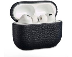 Accezz Echt Leren Case - Hoesje geschikt voor AirPods Pro 3 - Donkerblauw