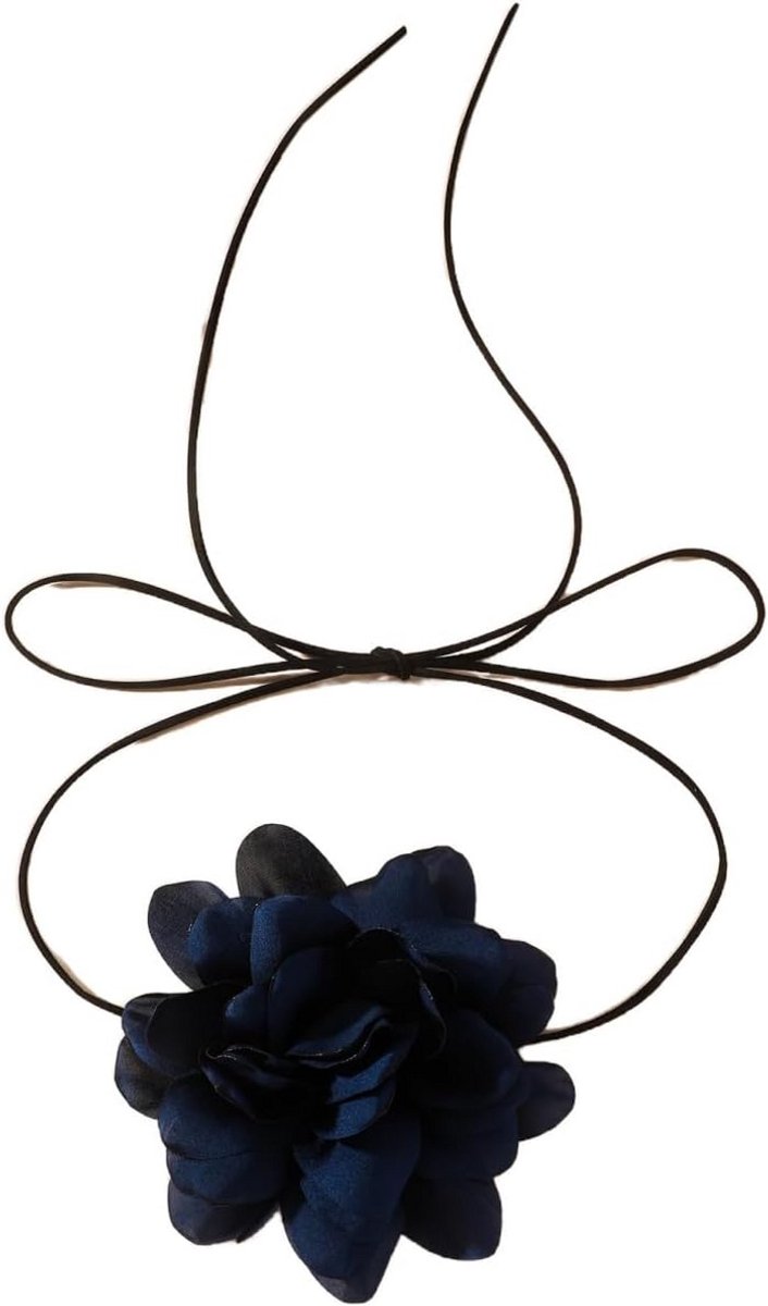 Lange Bloem Ketting Dames - Choker Stijl Handgemaakt Bloemhalssnoer voor Feest en Bruiloft