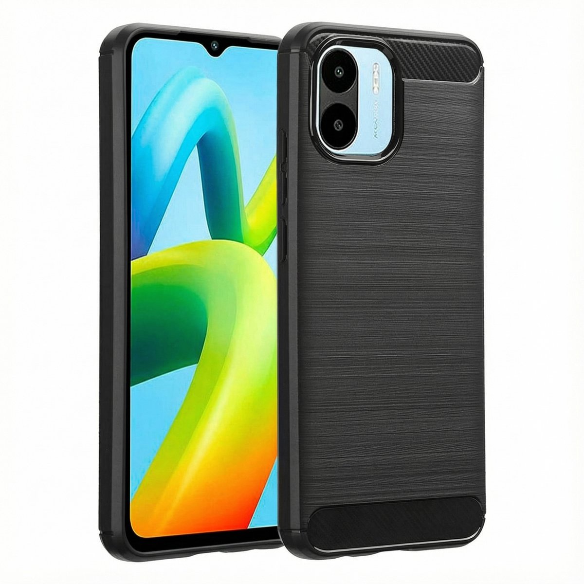 imoshion Hoesje - Geschikt voor Xiaomi Redmi A1 / Xiaomi Redmi A2 - Brushed Backcover - Zwart