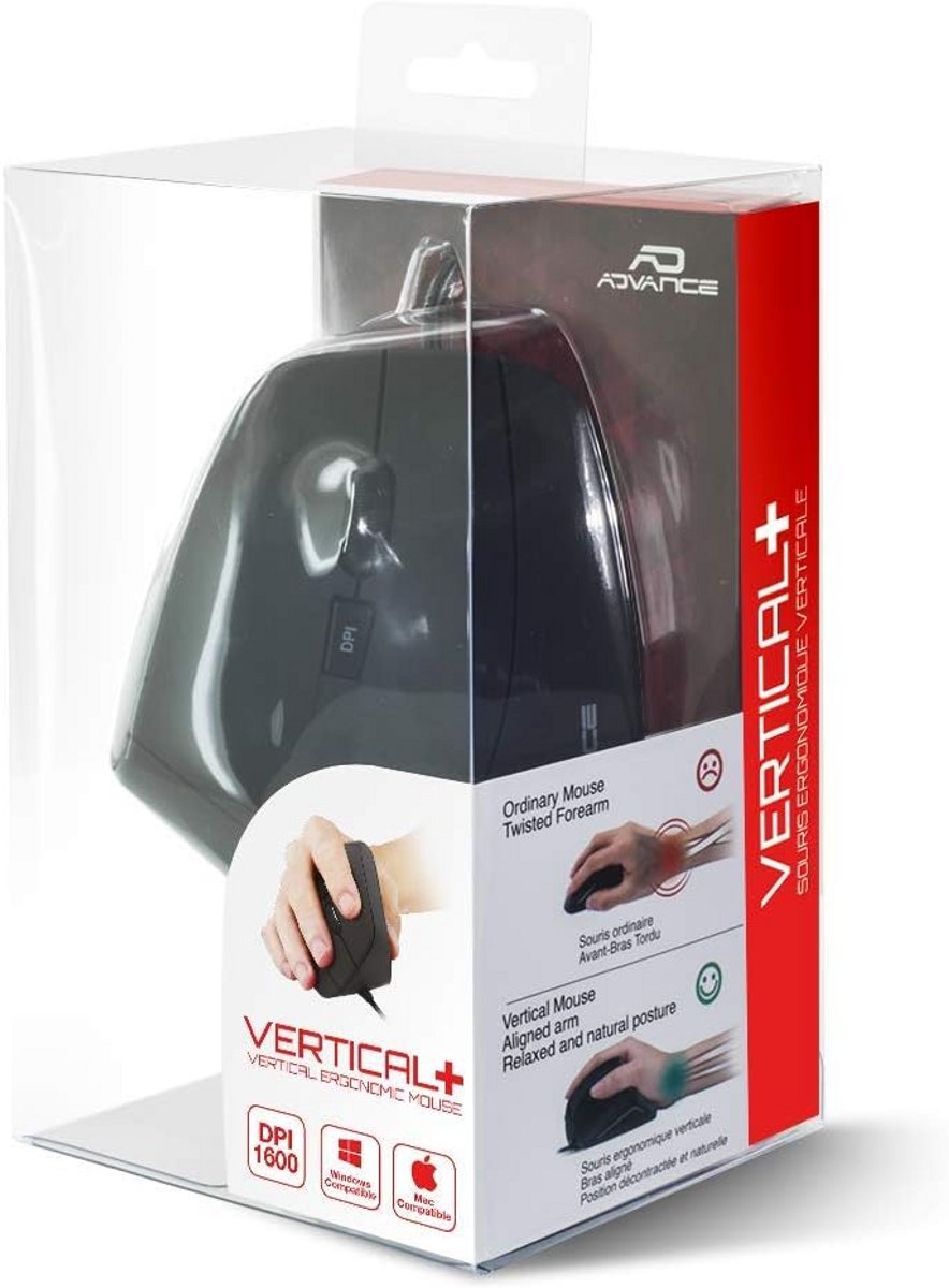 Ergonomische Verticale USB Muis voor PC en Laptop - Zwart
