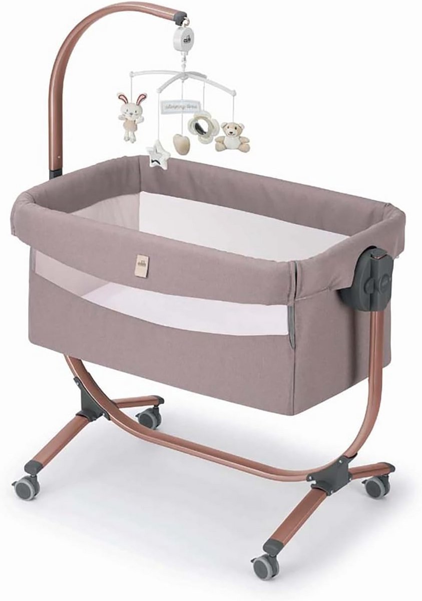 Roze Wieg met Co-sleeper Functie en Schommeloptie - Verstelbaar