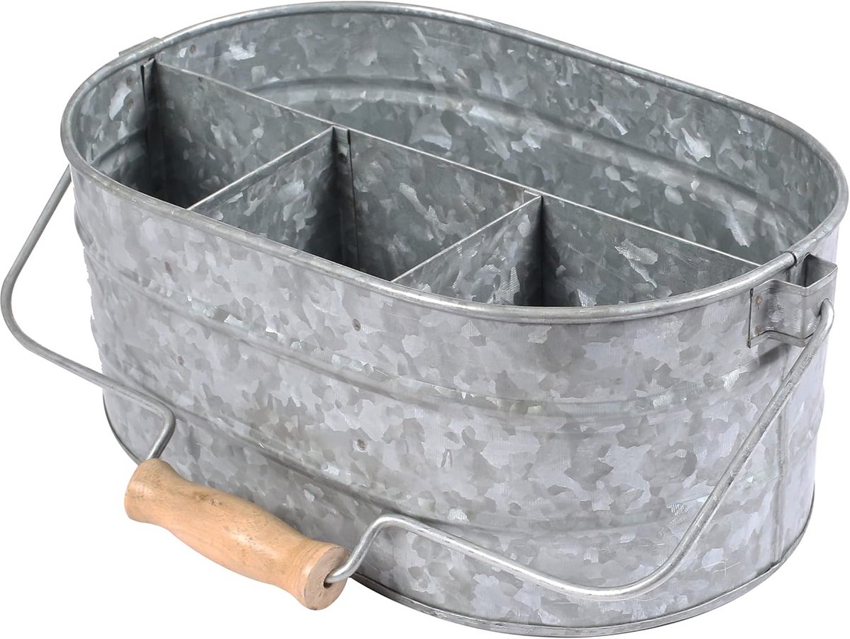 Metalen Caddy met 4 Compartimenten voor Keukengerei en Decoratie