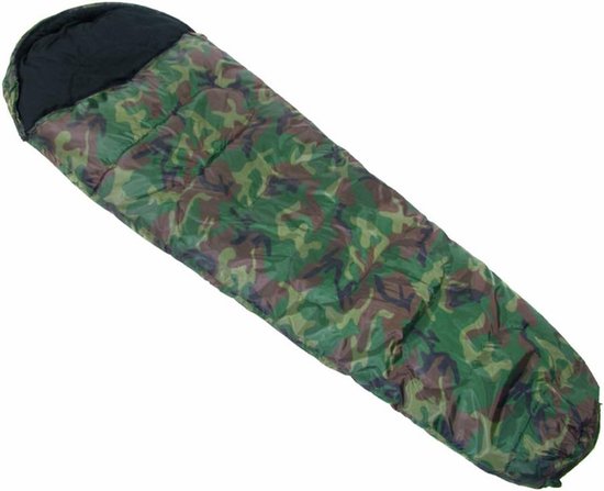 Mummieslaapzak - Kampeerzak - Buiten slapen - Geïntegreerde capuchon - One size - Woodland — afbeelding 2