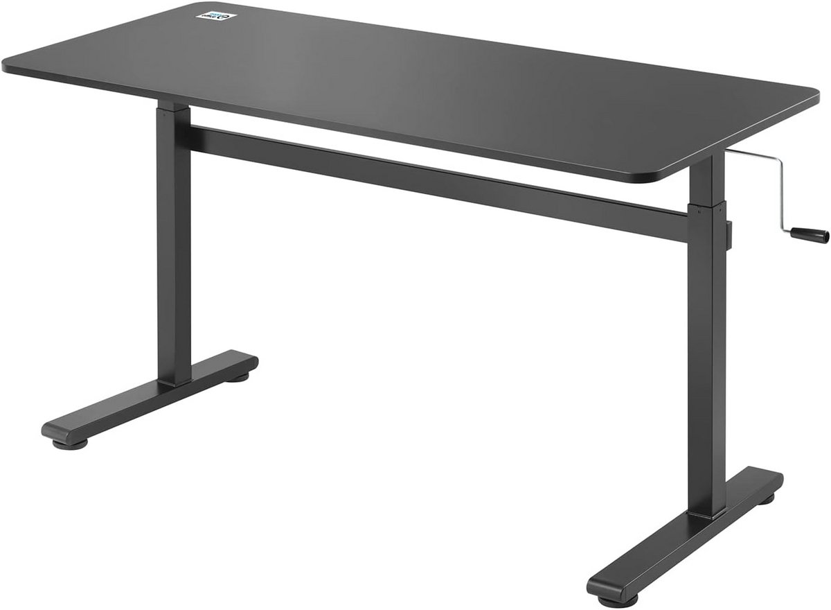 Ergonomisch Zit-Sta Bureau 140x60 cm Handmatig Verstelbaar Zwart