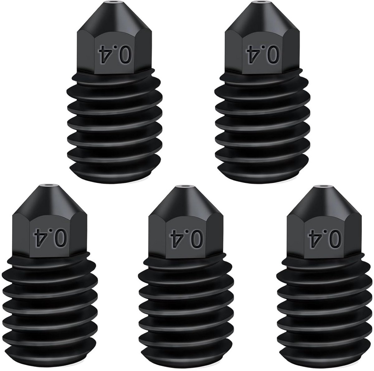 5 stuks Gehard Stalen 0.4mm 3D Printer Nozzles voor Bambu Lab X1 P1 Serie