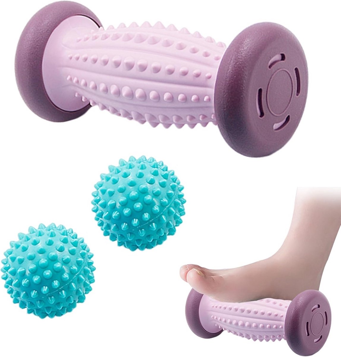 Voetmassage Roller Set met Spikkelballen voor Ontspanning en Pijnverlichting