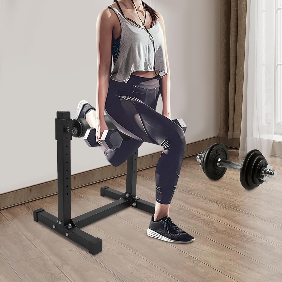 Verstelbare Split Squat Standaard voor Bulgarian Split Squat en Lunges - Krachttraining Benen