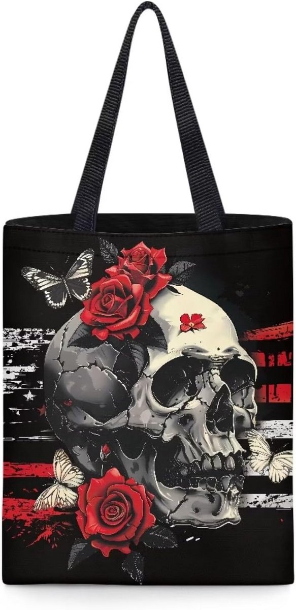 Grote Canvas Tote Bag met Binnenvak - Herbruikbare Schoudertas Dames