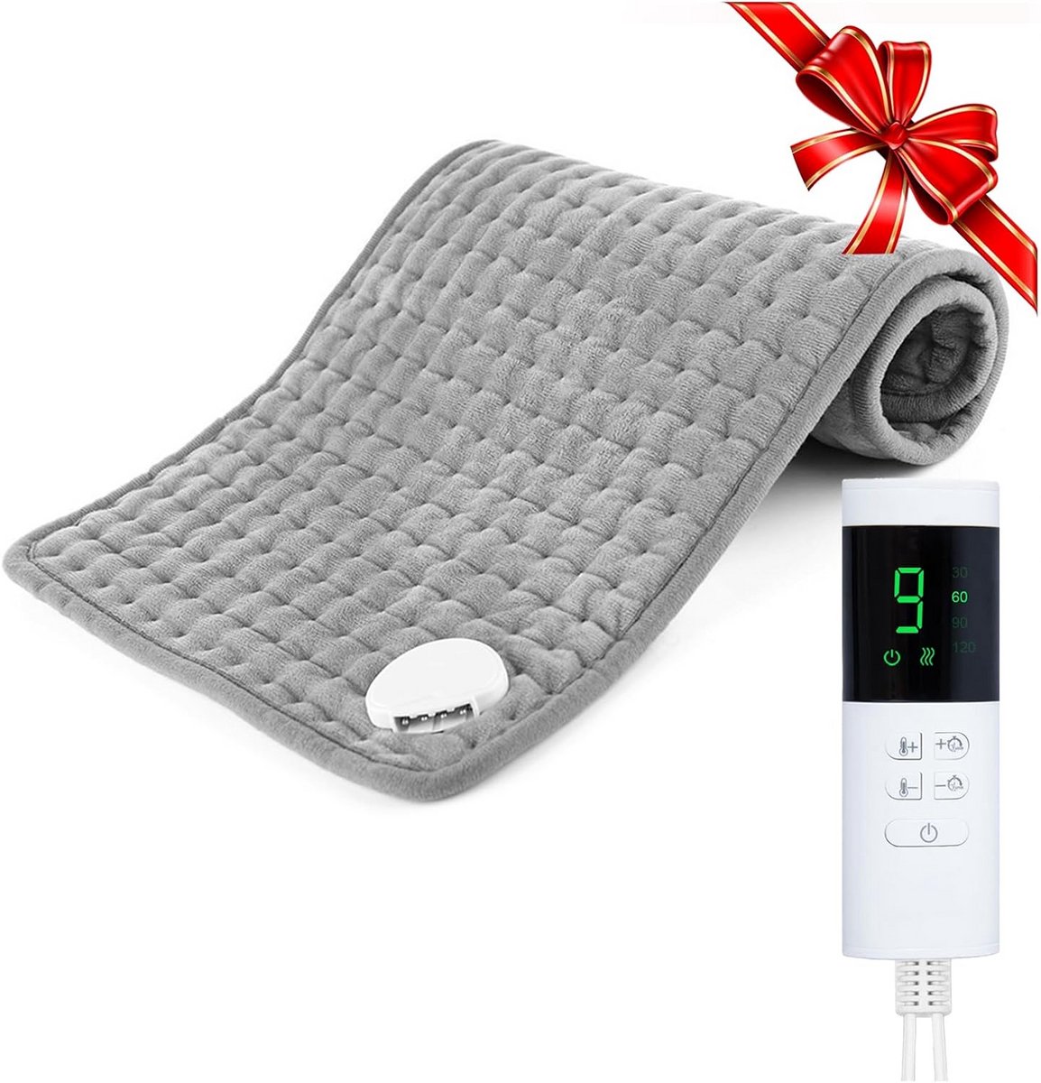 Elektrisch Verwarmingskussen 60x30 cm met 9 Temperaturen & Timer - MachineWasbaar voor Rug, Nek en Spieren