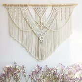 Groot Boho Macramé Wandtapijt - Handgeweven Wanddecoratie voor Woonkamer & Slaapkamer - 110x82 cm