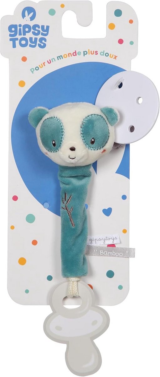 Pluchen Panda Bijtring met Fopsenhouder voor Baby - 13 cm