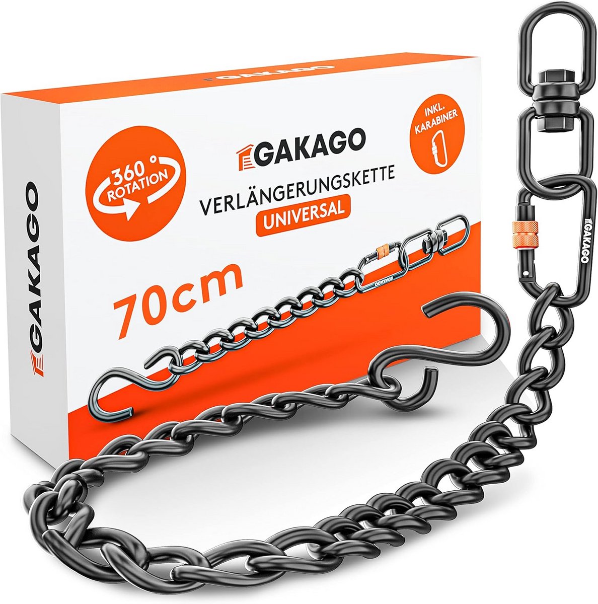 Verlengketting - Hangmat Ophanging - Veilig Ophangen - Verstelbare Lengte - 250 kg Capaciteit - Zwart