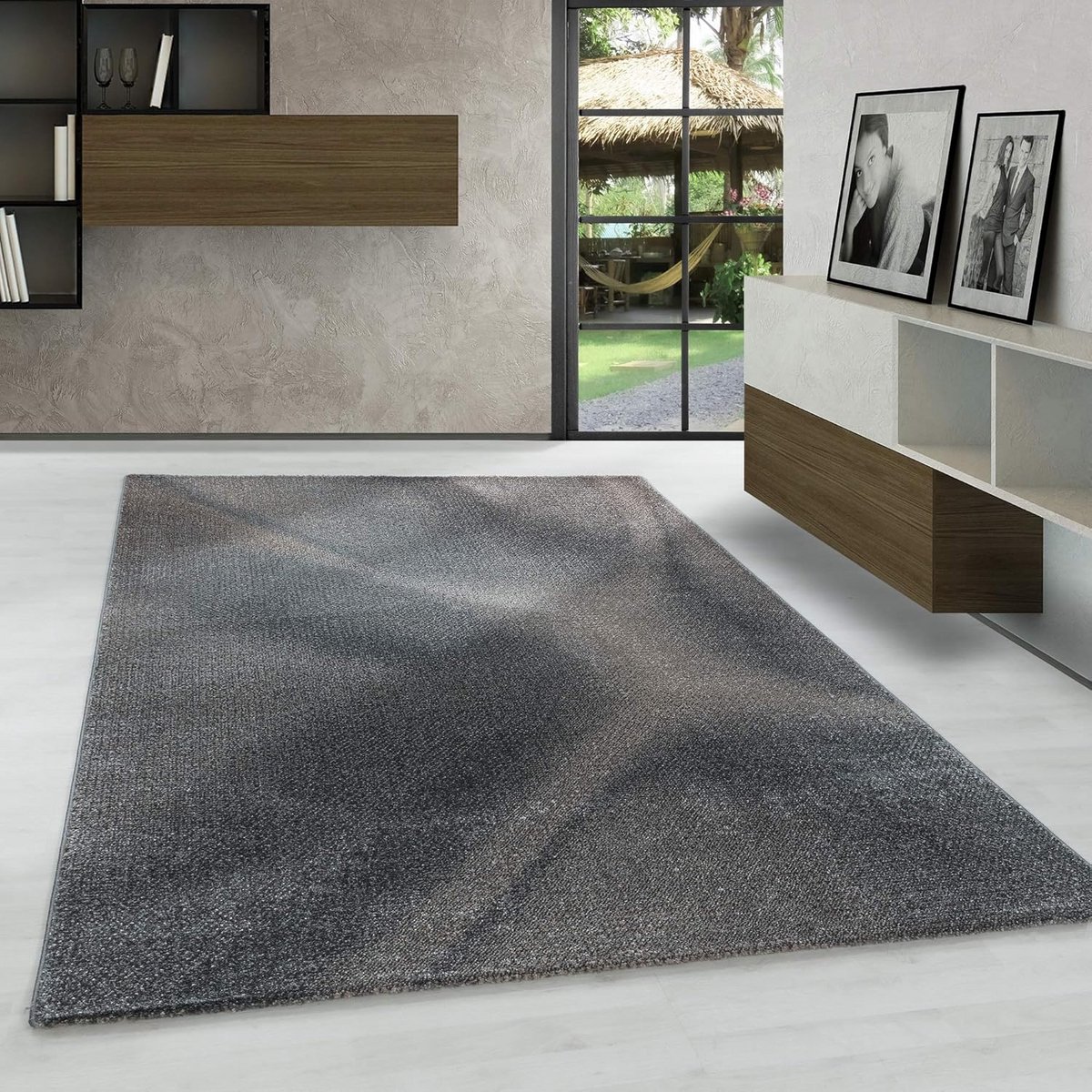 Abstract Gevlekte Vloerkleed Grijs Beige - 140x200 cm - Geschikt voor Vloerverwarming