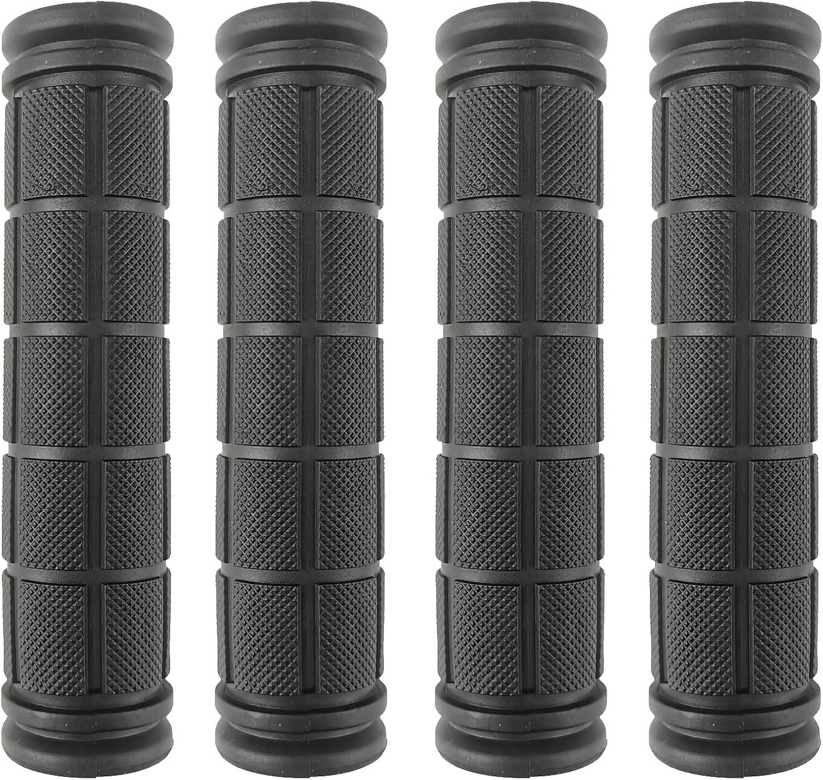 4 Stuks Fiets Handvatten Set - Universeel voor BMX, MTB en Racefiets - Zwart Rubber
