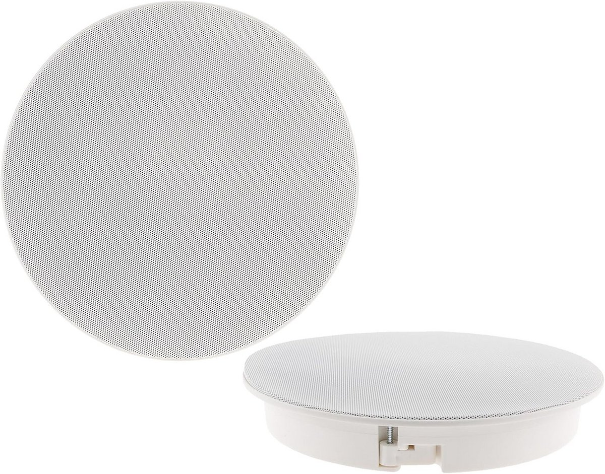 Ronde Inbouwluidspreker Plat Plafond of Muur 2-weg 120 Watt Wit