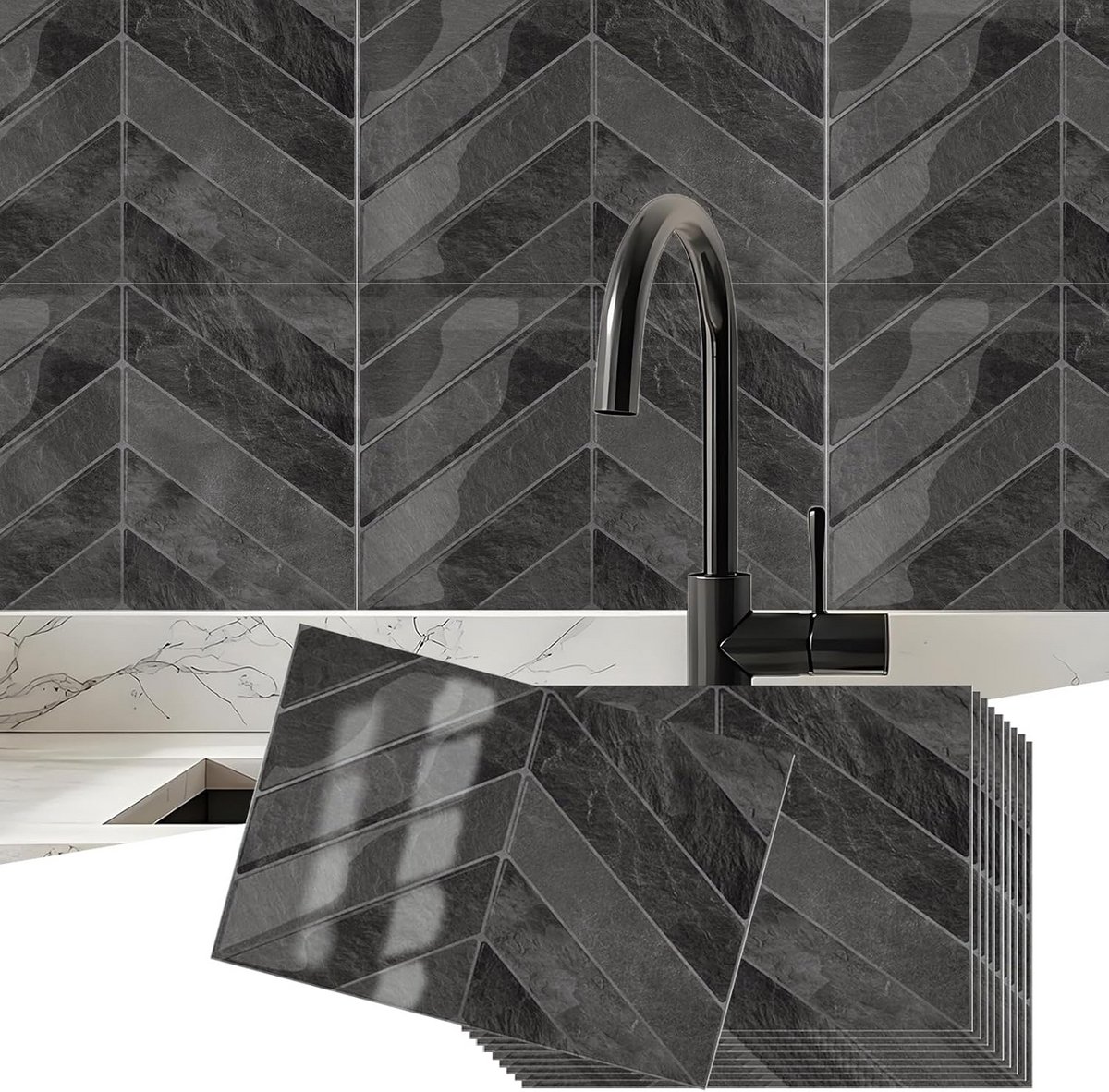 Zelfklevende 3D Wandtegels - Waterdicht en Onderhoudsvriendelijk voor Keuken en Badkamer