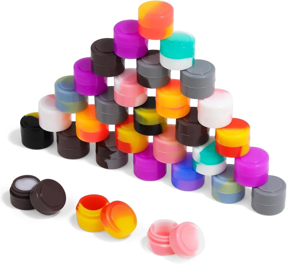 30 Stuks Siliconen Dab Potjes 2 ml met Deksel voor Opslag