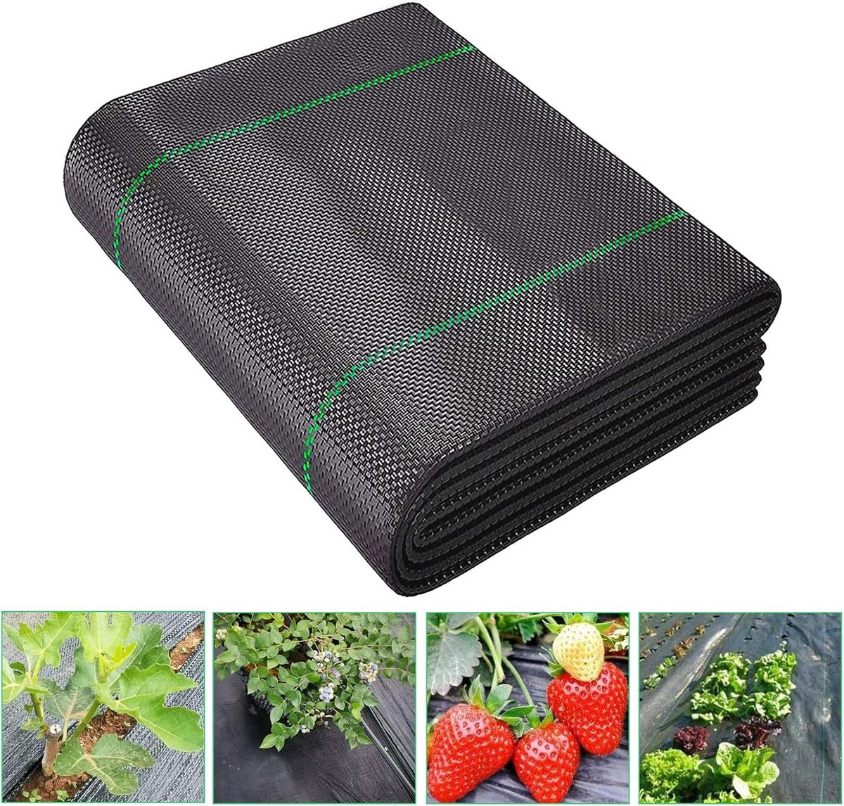 Onkruidmembraan - Gronddoek Bodembedekking - Onkruid Vrij Houden - Heavy Duty Stof - 2x5 Meter - Zwart