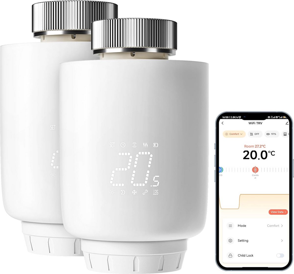 Slimme WiFi Thermostaat - Programmeerbaar voor Vloerverwarming en Radiatoren