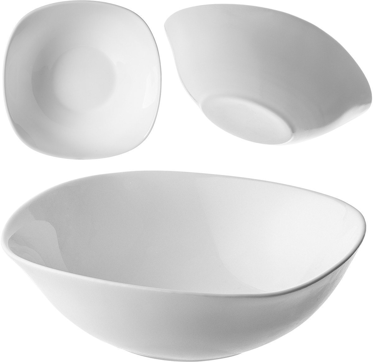 KADAX glazen slakom voor snacks salade 16 cm kom soepkom wit