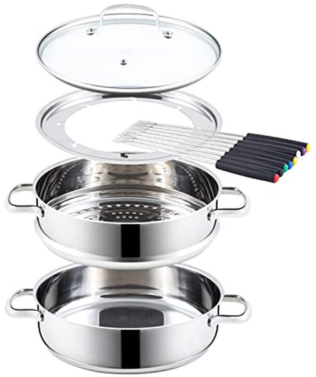 Ultieme Kookgerei Steamer en Fondue Set