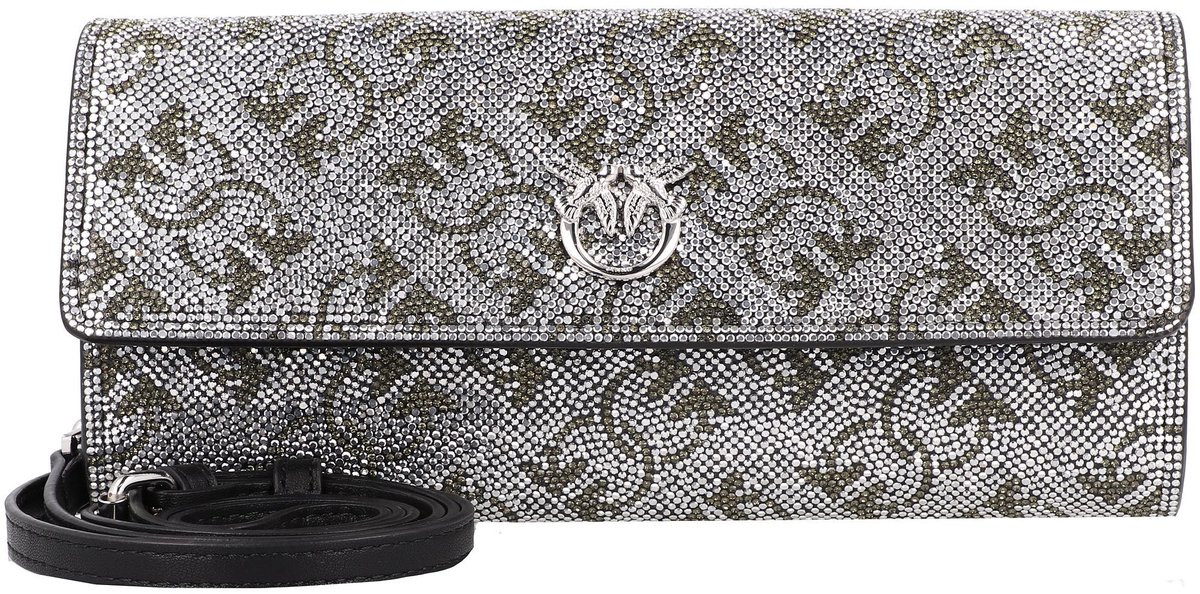PINKO Love Portemonnee Leer 19.5 cm - Dames - argento