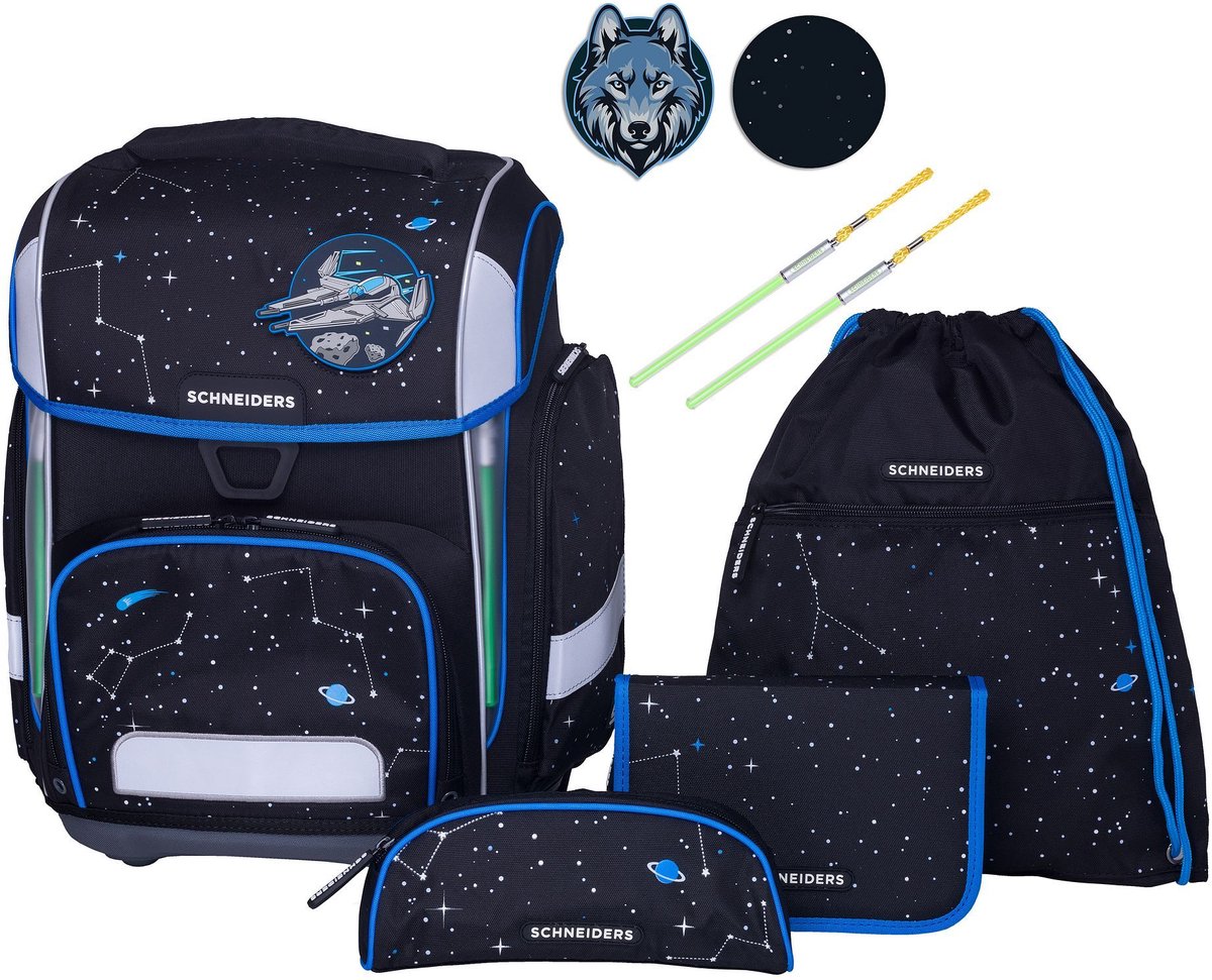Schneiders schooltas Ergolite Set 9-delig Space Quest zwart
