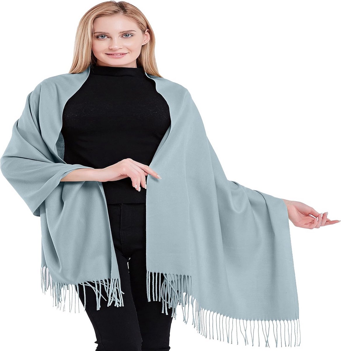 Dikke Katoenen Blend Pashmina Sjaal voor Dames - Warm en Veelzijdig