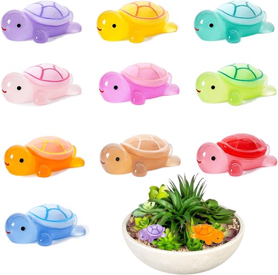 Pack of 10 Mini Turtles - Resin Turtle Toy - Kleine Turtle - Mini ...