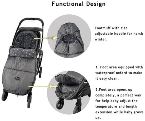Wandelwagen Voetenzak met Capuchon - Warme Kinderwagen Deken voor Peuters en Baby's van Merkloos — afbeelding 2
