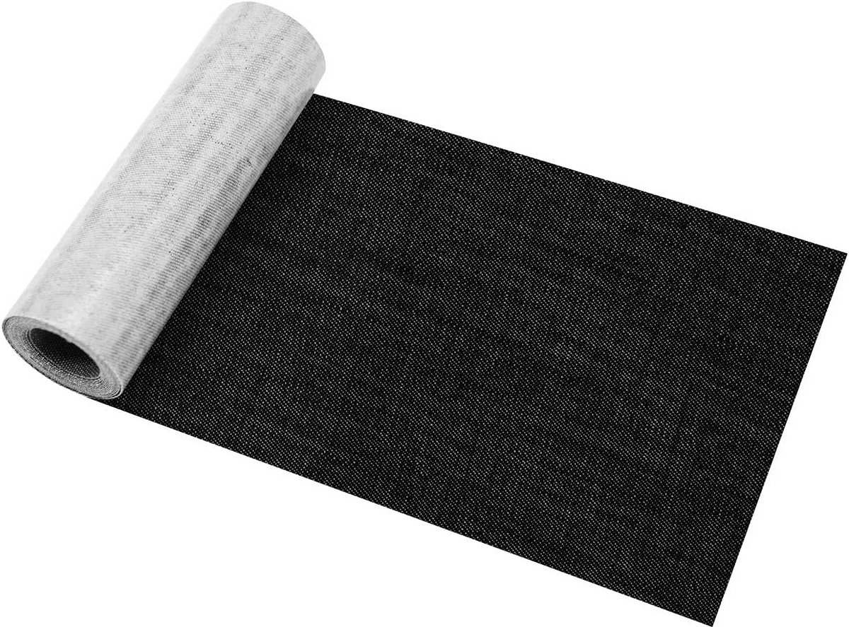 Grote Set Strijkbare Patches voor Kleding Repareren - Denim Stof Reparatiedoek Zwart