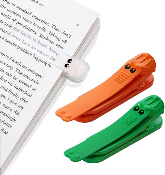 Foto: 3 stuks boekenlegger bookmark bladwijzer siliconen boekenlegger boekenleggers automatisch doorbladeren van pagina s boek geschikt voor boekenliefhebbers en leerlingen lezen groen oranje en transparant