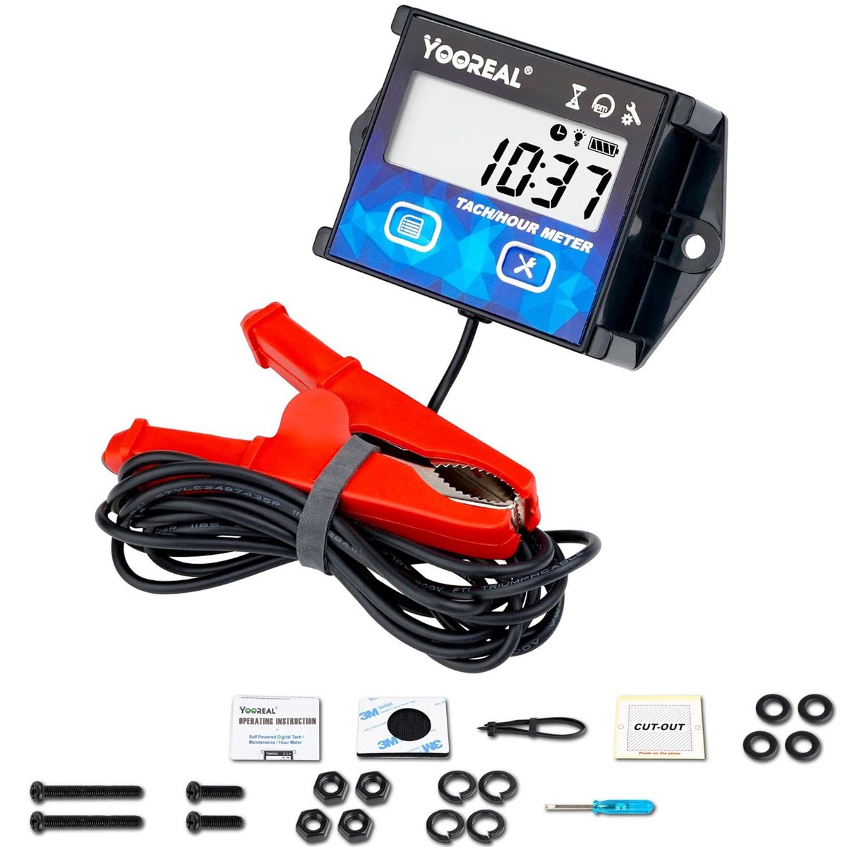 Digitale Toerenteller en Urenteller met Onderhoudsherinnering en Achtergrondverlichting