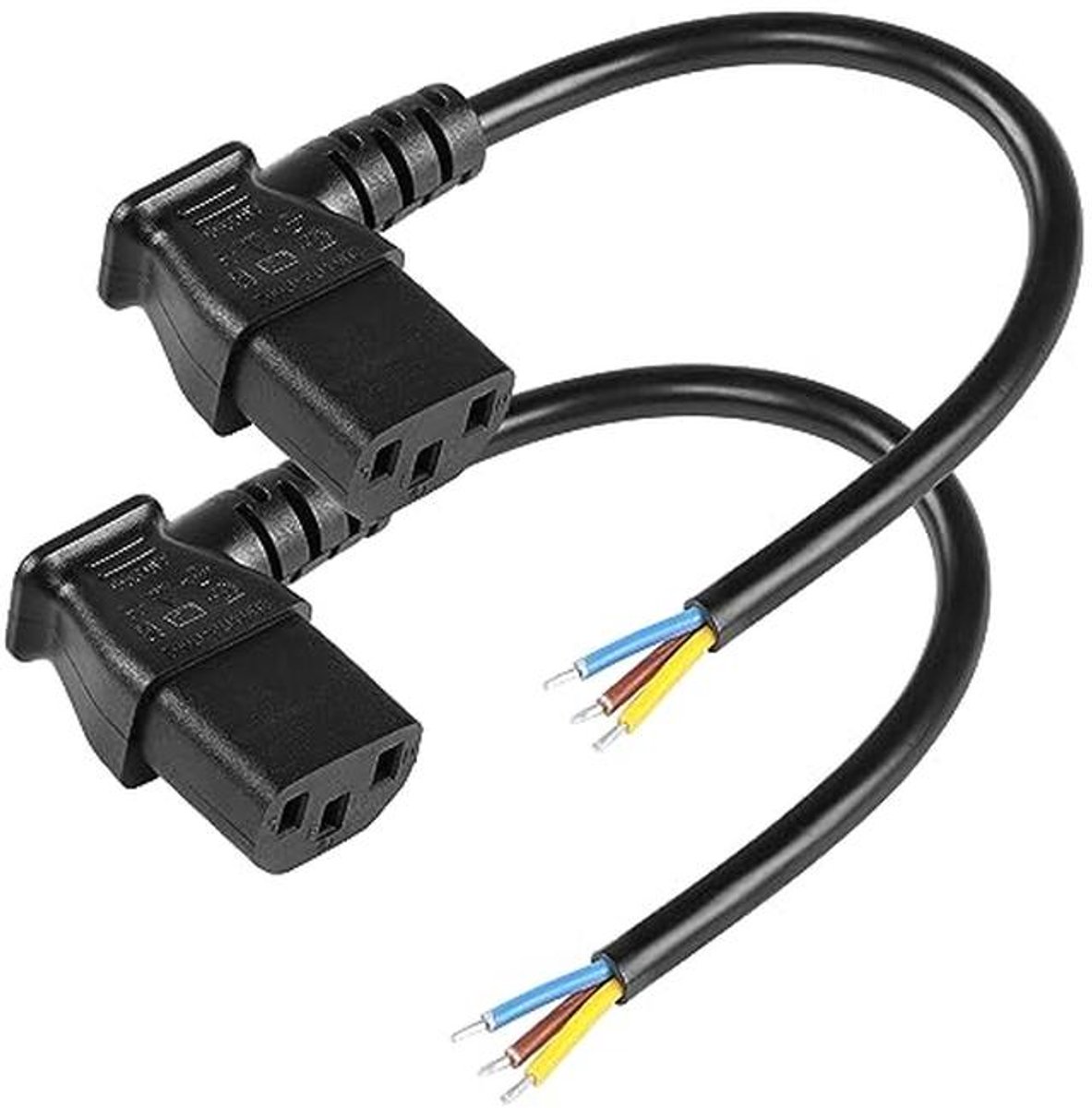 1 Voet 90 Graden Rechts IEC 320 C13 Bushing 3 Polige Kabel met Ontblote Draden - Vervangingskabel voor Lichtdraad
