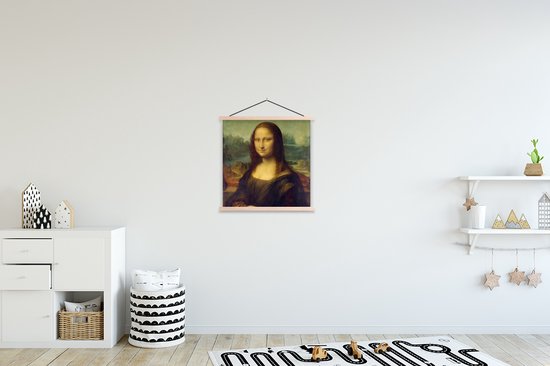 Mona Lisa - Affiche textielposter Leonardo de Vinci lattes vierge 40x40 cm