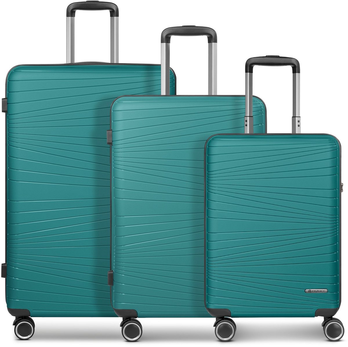 Franky Dallas 3.0 4-wiel kofferset 3-delig met stretch plooi - Harde bagage - TSA slot - turquoise