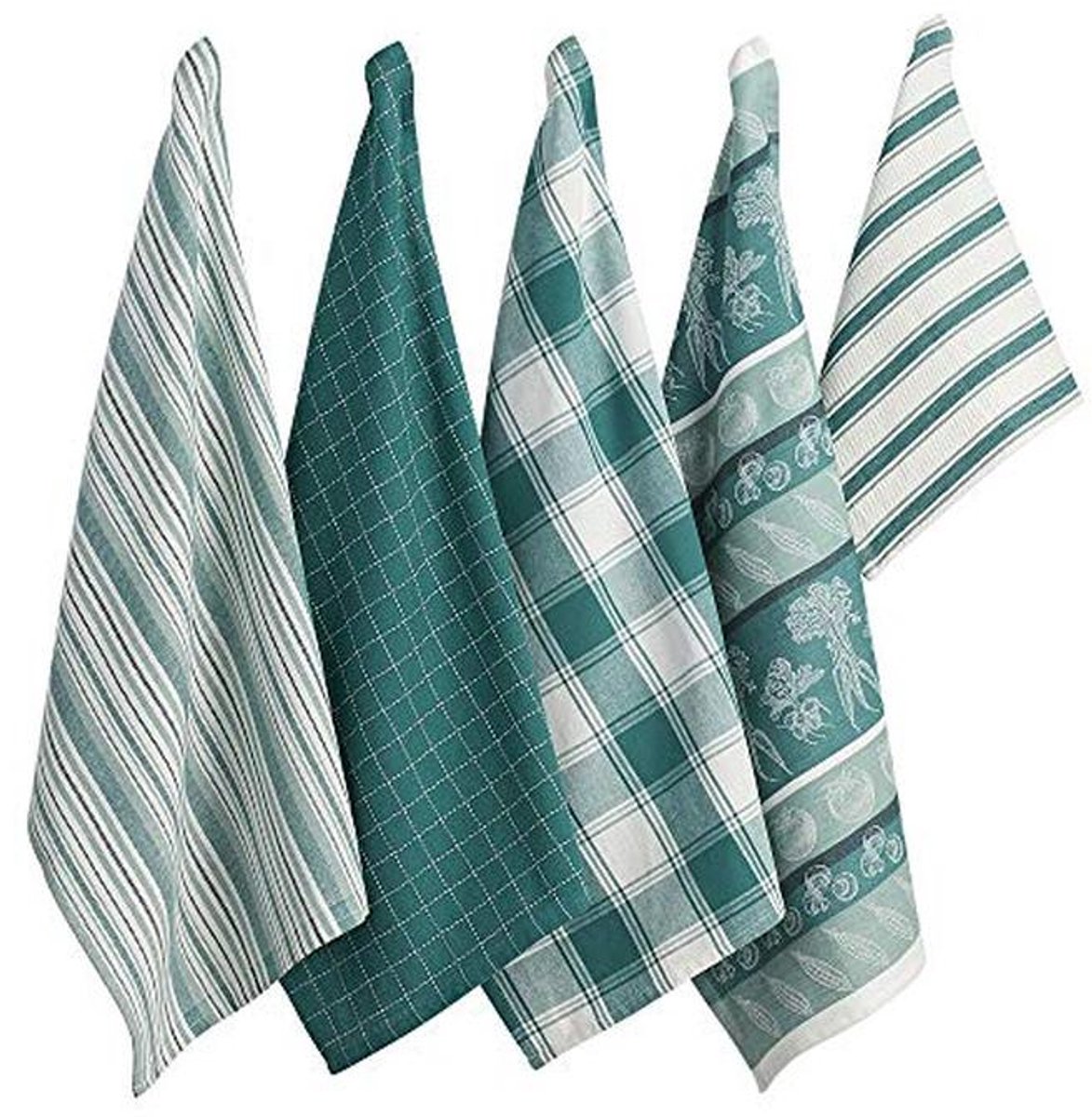 Katoenen Keuken Vaatdoeken Set - 5 Delige Theedoek en Vaatdoek Set - Perfect voor Keuken en Gastvrouw Cadeau