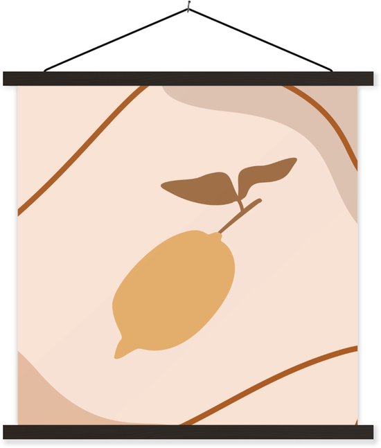 Porte-affiche avec affiche - Affiche scolaire - Été - Citroen - Abstrait - 40x40 cm - Lattes noires