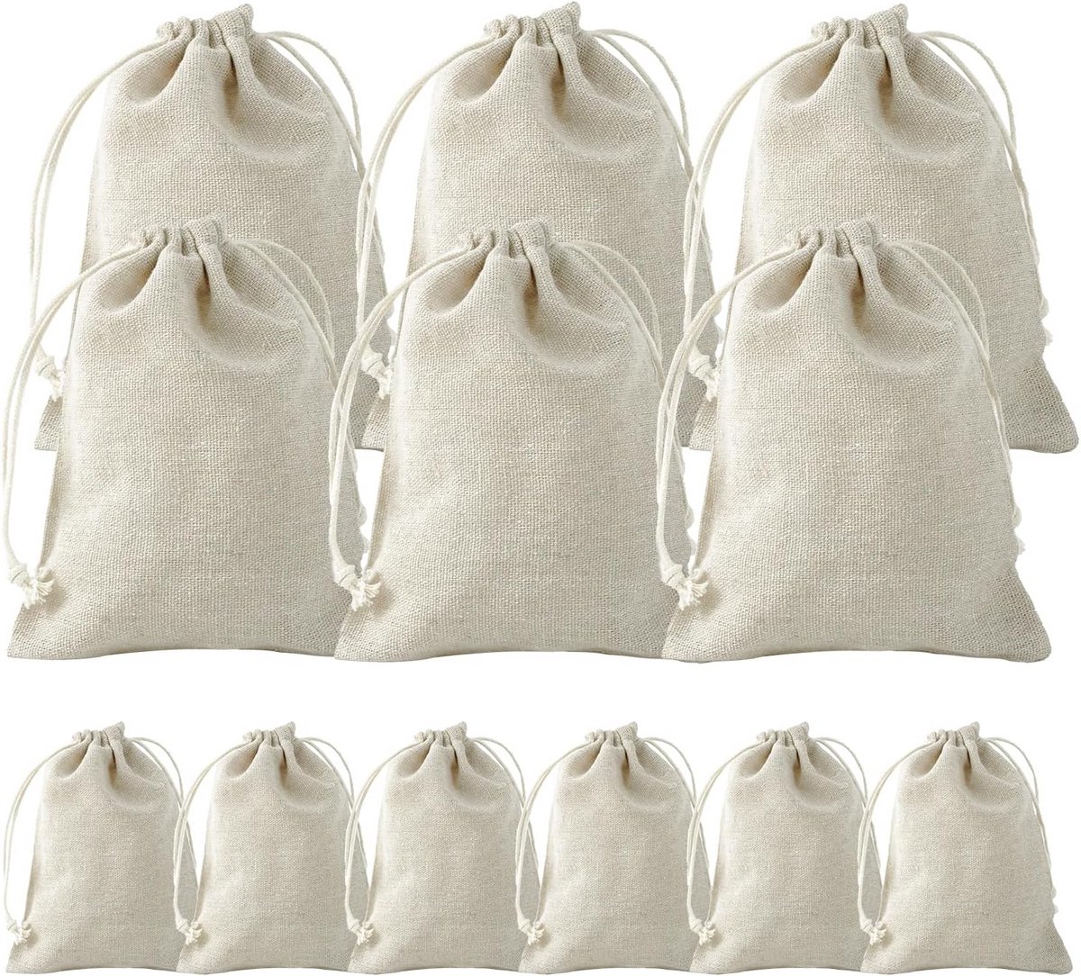 12 stuks jute zakjes voor creatief gebruik en decoratie