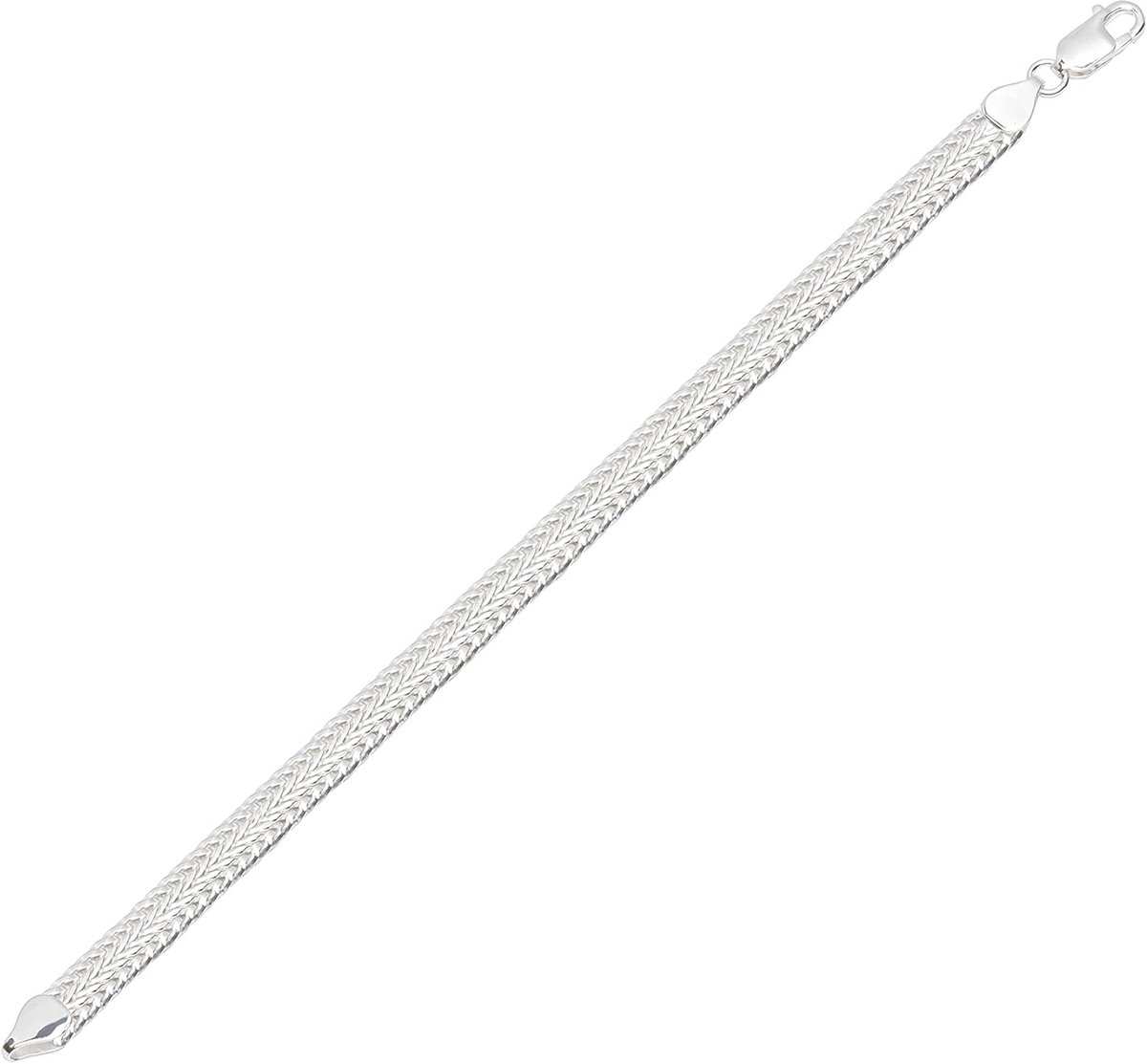 925 Sterling Zilveren Vossenstaart Armband 19cm | Gedraaid Dames Sieraad
