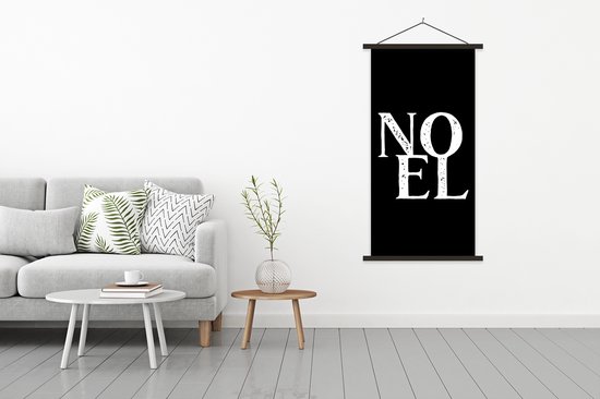 Porte-affiche avec affiche - Affiche scolaire - Proverbes - Noël - Citations - Noel - 90x180 cm - Lattes noires